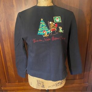 Merry & Bright Petite SM Christmas Sweatshirt Twas the Night Before Christmas